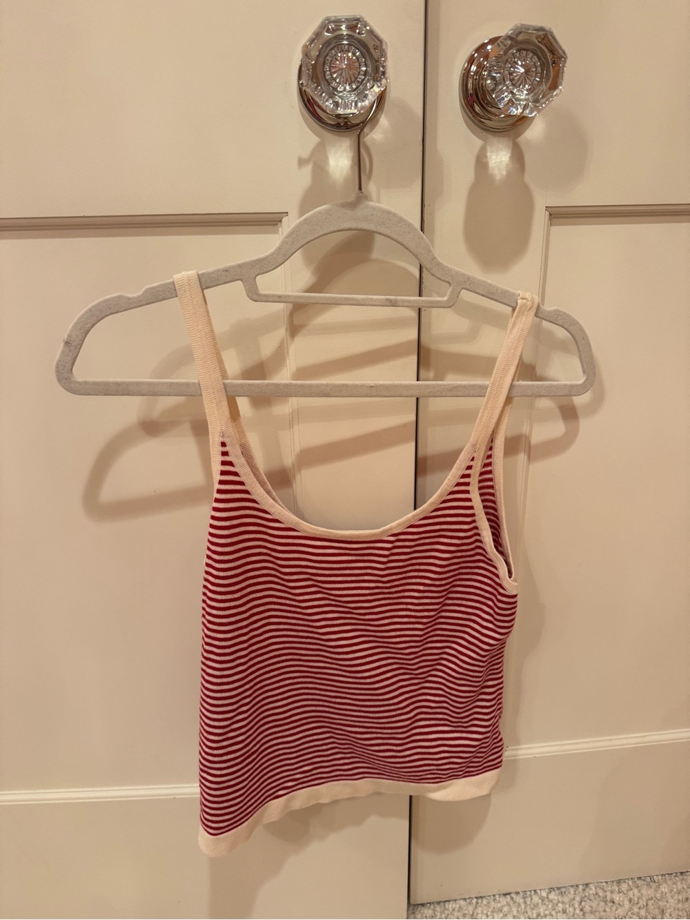 Edikted Red & Cream Striped Ribbed Tank